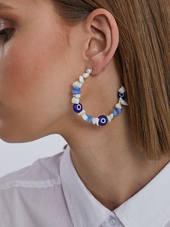 Σκουλαρίκια ημικύκλιο με ματάκια SG1670.A019+2