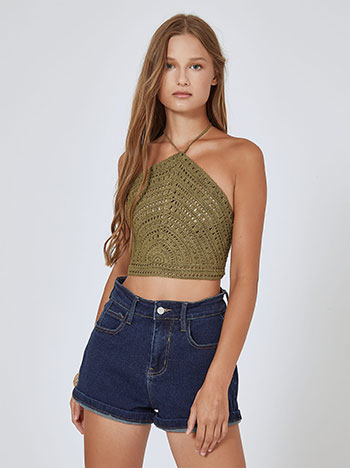 Celestino Πλεκτό crop top με δέσιμο SM0029.4054+4 2025