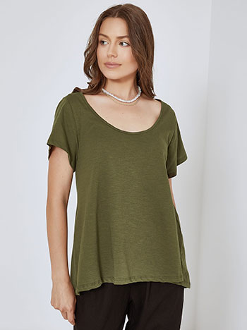 Oversized μπλούζα με καμπύλη στο τελείωμα SM9428.4163+8