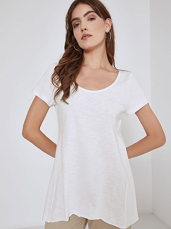 Βαμβακερή μπλούζα με ασύμμετρο τελείωμα SM9428.4957+2