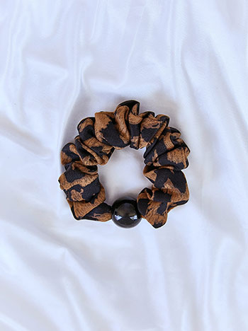 Celestino Λαστιχάκι μαλλιών animal print με χάντρα SN1018.A102+1