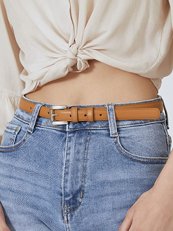 Ζώνη λεπτή δερματίνης μονόχρωμη SN1018.A114+2