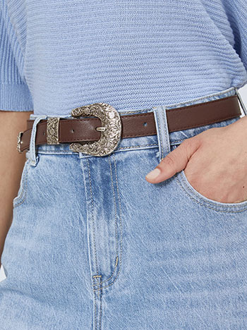 Celestino Ζώνη δερματίνης με ανάγλυφη αγκράφα SN1018.A411+1