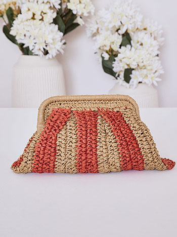 Τσάντα clutch με ρίγες SN1019.A315+1