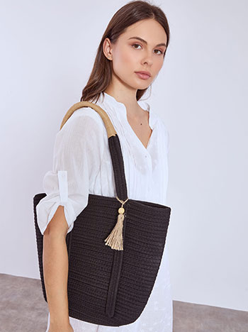 Τσάντα θαλάσσης πλεκτή βαμβακερή SN1019.A600+1