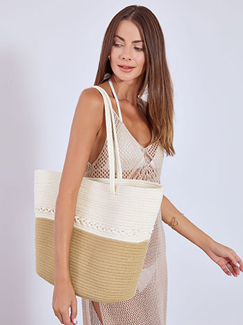 Τσάντα θαλάσσης πλεκτή βαμβακερή SN1019.A938+1