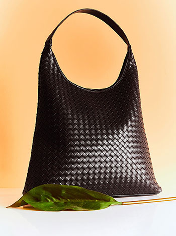 Τσάντα ώμου δερματίνης με πλέξη SN1019.A962+1