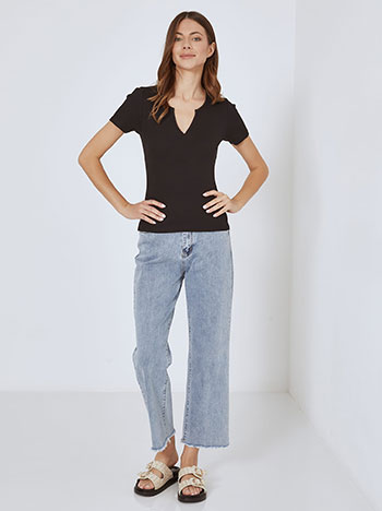 Μπλούζα ριπ με V άνοιγμα SN2022.4434+3 φωτογραφία