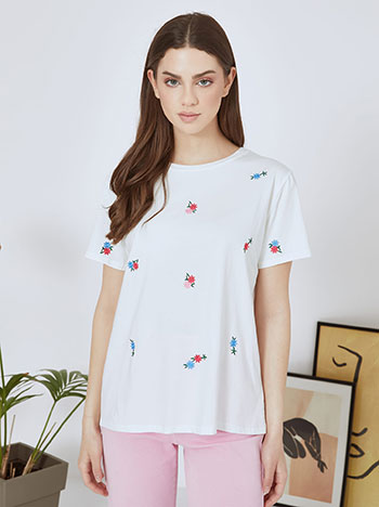 Celestino T-shirt με κέντημα λουλούδια SN7590.4218+1 2025