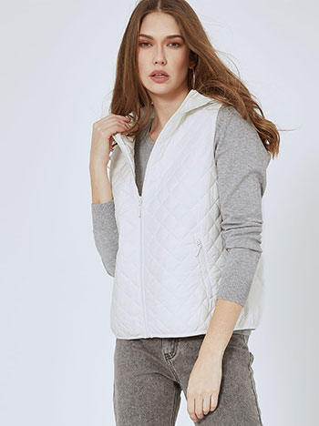 Μπουφάν αμάνικο με κουκούλα SN7611.5311+2