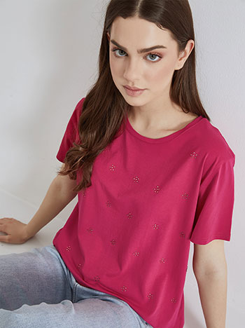 Celestino T-shirt με strass λεπτομέρειες SN7616.4538+5 2025