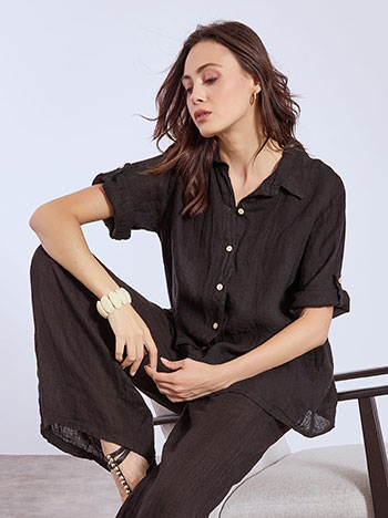 Πουκάμισο λινό ασύμμετρο SN7639.3501+4