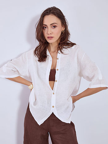 Celestino Πουκάμισο λινό ασύμμετρο SN7639.3501+1