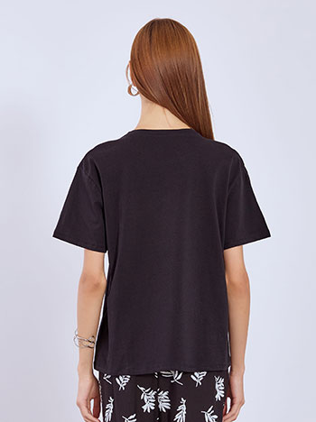 T-shirt με πέτρες strass στη λαιμόκοψη SN7642.4029+2 φωτογραφία