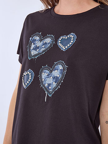 T-shirt με denim strass λεπτομέρειες SN7642.4763+2 φωτογραφία