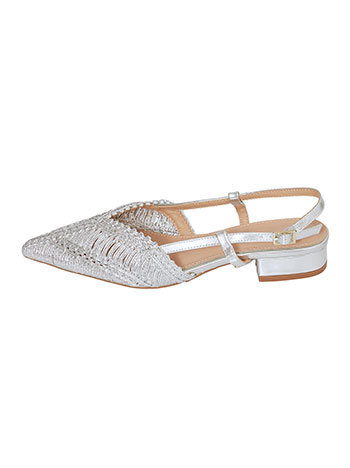 Slingback παπούτσια με μεταλλιζέ πλέξη SN7741.A560+2 φωτογραφία