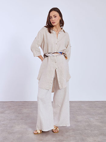 Πουκαμίσα λινή ασύμμετρη SN7743.3653+2