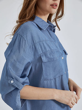 Φόρεμα μίντι με denim όψη SN7948.8808+2 φωτογραφία