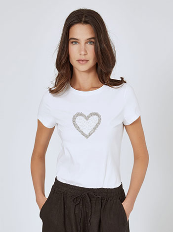 Celestino T-shirt με strass καρδιά και παγιέτες SN7958.4008+1 2025