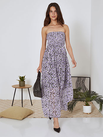 Celestino Φόρεμα μάξι strapless floral SN874.8915+2