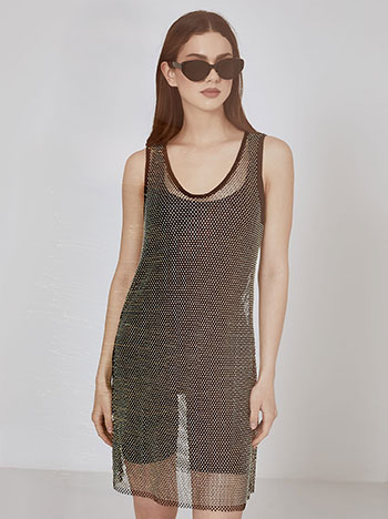 Φόρεμα μίνι δίχτυ με strass SN9423.8816+4 φωτογραφία