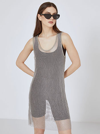 Φόρεμα μίνι δίχτυ με strass SN9423.8816+2 φωτογραφία