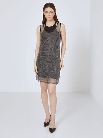 Φόρεμα μίνι δίχτυ με strass SN9423.8816+1 φωτογραφία