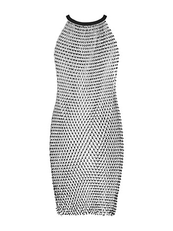 Φόρεμα μίνι αμάνικο δίχτυ με strass SN9423.8820+1 φωτογραφία
