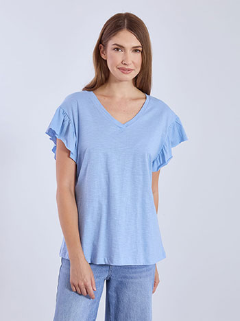 Μπλούζα βαμβακερή με βολάν SN9489.4686+5