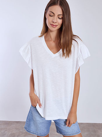 Μπλούζα βαμβακερή με βολάν SN9489.4686+3