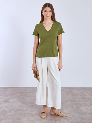 T-shirt βαμβακερό με V λαιμόκοψη SN9489.4795+2 φωτογραφία