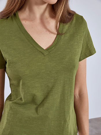 T-shirt βαμβακερό με V λαιμόκοψη SN9489.4795+2 φωτογραφία
