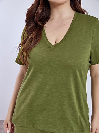 T-shirt βαμβακερό με V λαιμόκοψη SN9489.4795+2 φωτογραφία