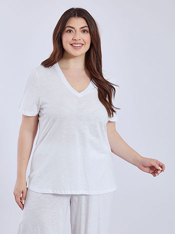 T-shirt βαμβακερό με V λαιμόκοψη SN9489.4795+3 φωτογραφία