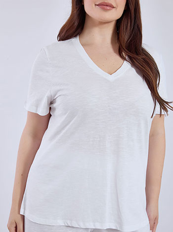 T-shirt βαμβακερό με V λαιμόκοψη SN9489.4795+3 φωτογραφία