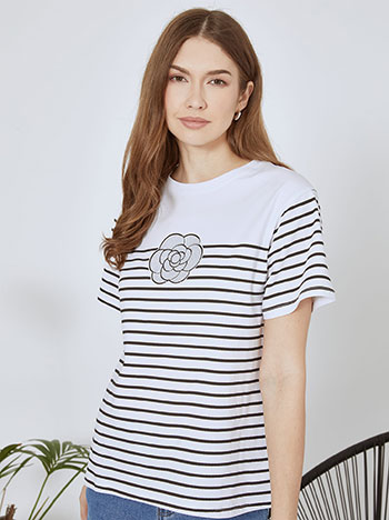 Celestino T-shirt με ρίγες και strass SN9844.4615+2 2025