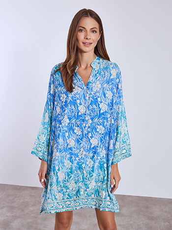 Καφτάνι πουκαμίσα εμπριμέ ασύμμετρο SN9845.8214+3