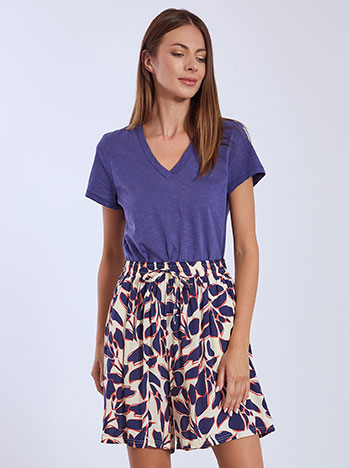 Σορτς εμπριμέ με διακοσμητικό κορδόνι SN9856.1638+4