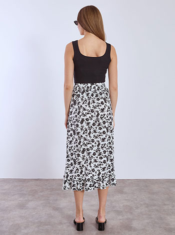 Φούστα εμπριμέ ασύμμετρη με βολάν SN9856.2560+1 φωτογραφία