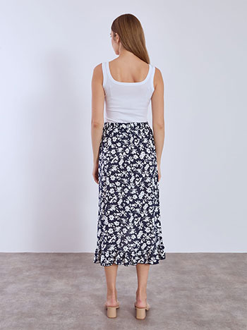 Φούστα εμπριμέ ασύμμετρη με βολάν SN9856.2560+3 φωτογραφία