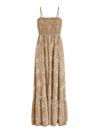 Φόρεμα μάξι εμπριμέ με σφηκοφωλιά SN9856.8582+2 φωτογραφία