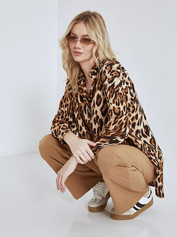 Celestino Πουκαμίσα ασύμμετρη με animal print SN9875.3002+3