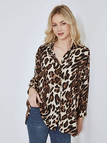 Celestino Πουκαμίσα ασύμμετρη σε animal print SN9875.3002+4