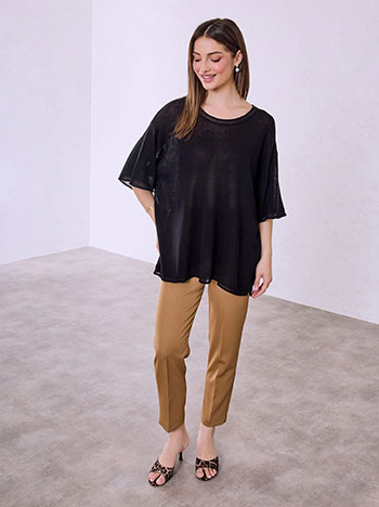  Μπλούζα oversized ημιδιάφανη SQ1019.4949+3 - 4