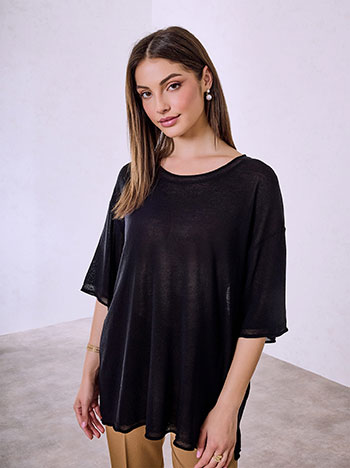 Celestino Μπλούζα Oversized Ημιδιάφανη Sq1019 4949+3 Μπλούζες Κοντομάνικες Γυναικεία Ρούχα Μόδα