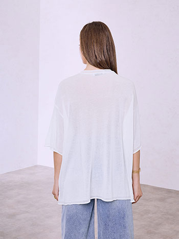  Μπλούζα oversized ημιδιάφανη SQ1019.4949+2 - 2