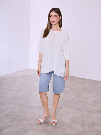  Μπλούζα oversized ημιδιάφανη SQ1019.4949+2 - 4