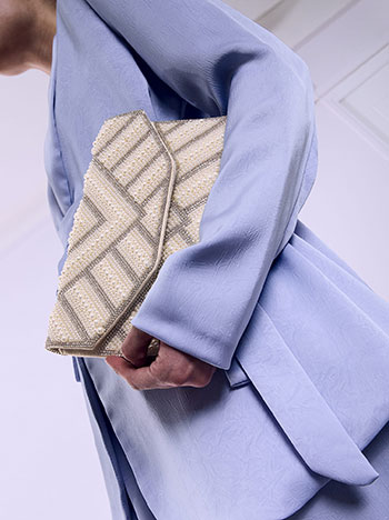 Τσάντα φάκελος με πέρλες και strass SQ1019.A300+1