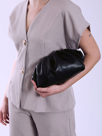 Celestino Τσάντα clutch δερματίνης με σούρες SQ1019.A850+1