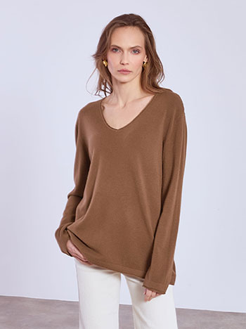 Πουλόβερ με αφινίριστες λεπτομέρειες SQ1042.4320+2